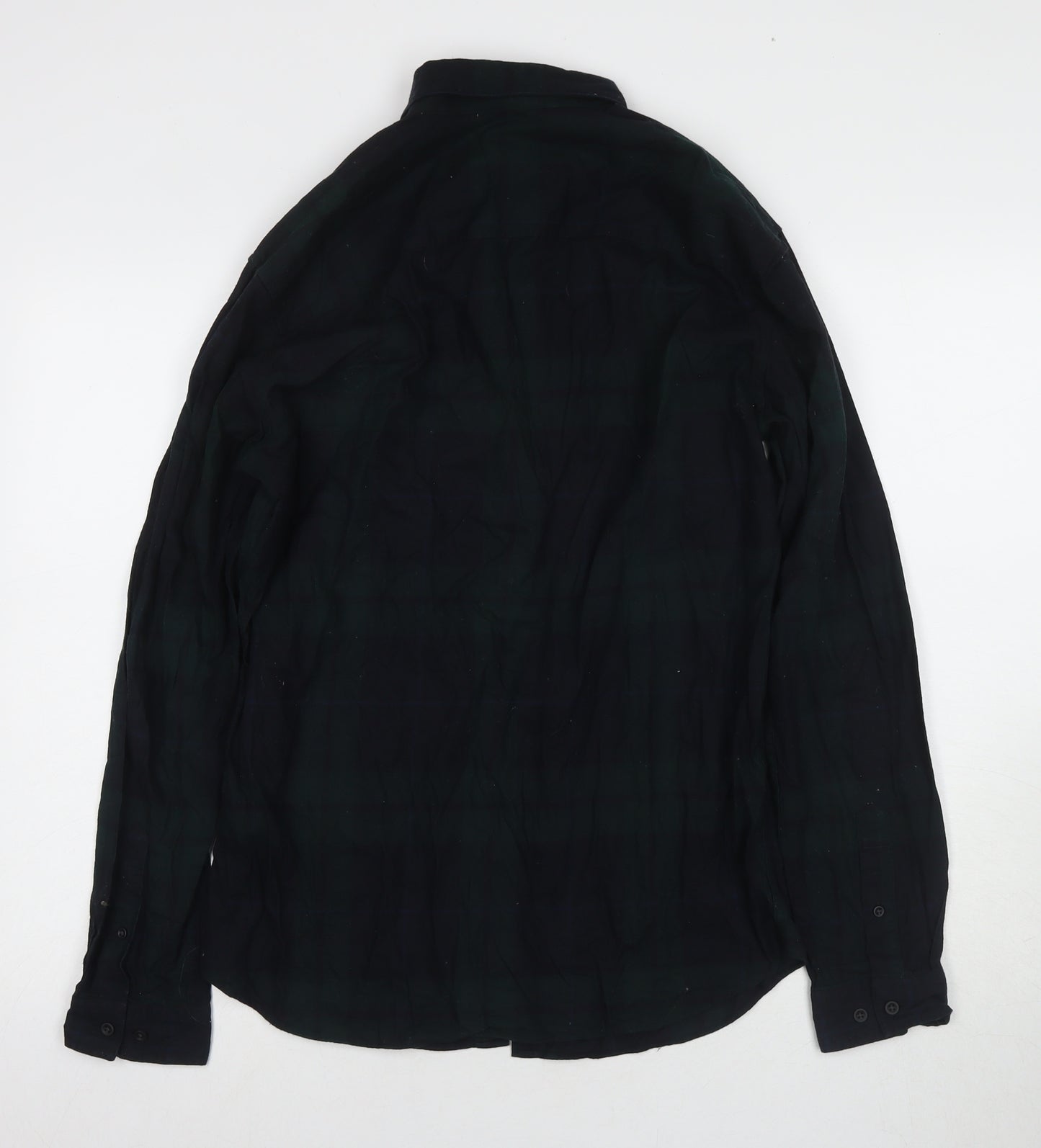 Jack & Jones Men's Black Slim Fit Plaid Shirt