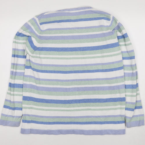Isle Women's Multicolour Large Striped V-Neck Pullover