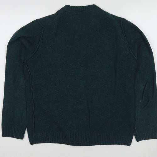 Laundered Classics Men's Green Wool Henley Jumper, Size S