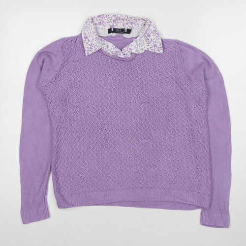 Isle Women's Purple Collared Pullover Jumper S