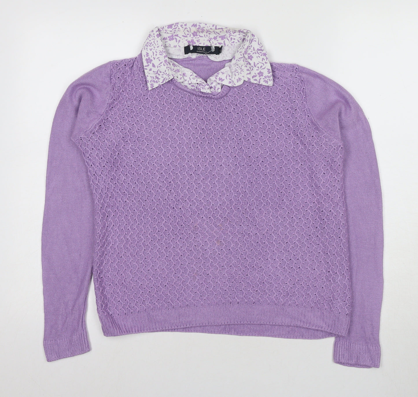 Isle Women's Purple Collared Pullover Jumper S