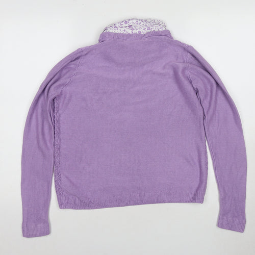 Isle Women's Purple Collared Pullover Jumper S