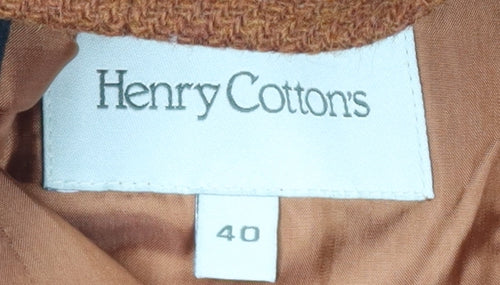 Henry Cotton's Women's Brown Wool Blazer Jacket Size 12