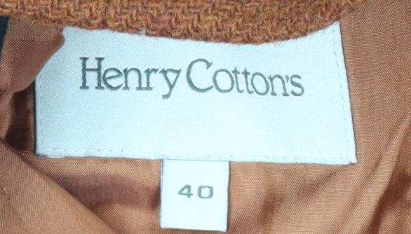 Henry Cotton's Women's Brown Wool Blazer Jacket Size 12