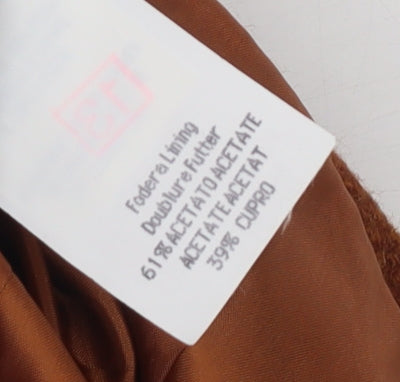 Henry Cotton's Women's Brown Wool Blazer Jacket Size 12