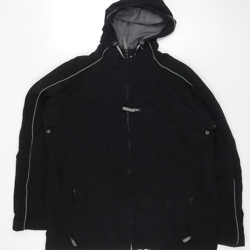 cutting edge Men's XL Black Hooded Windbreaker Jacket