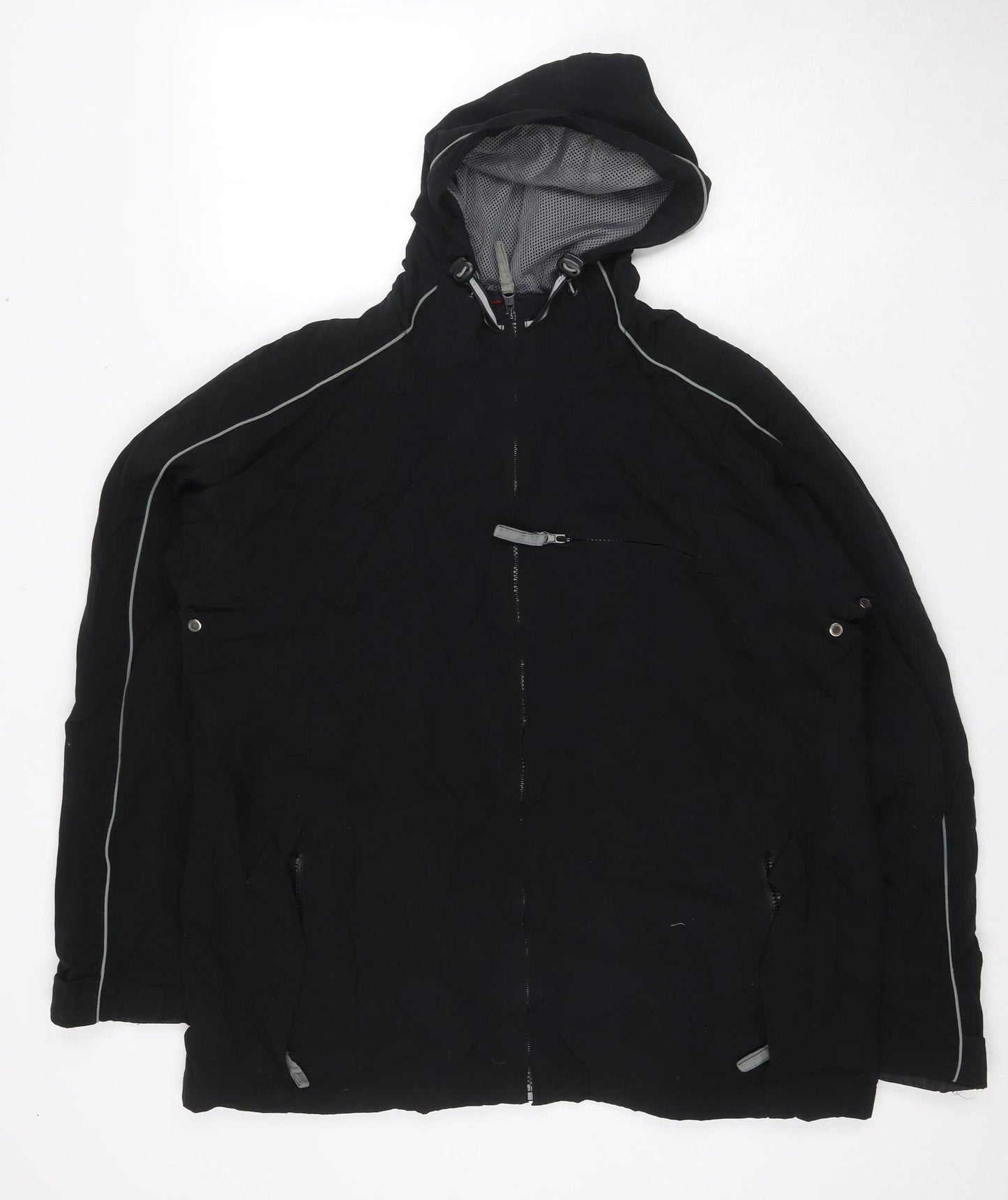 cutting edge Men's XL Black Hooded Windbreaker Jacket