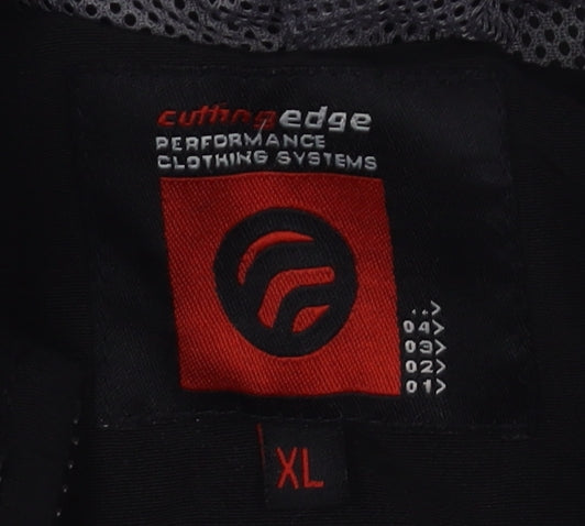 cutting edge Men's XL Black Hooded Windbreaker Jacket