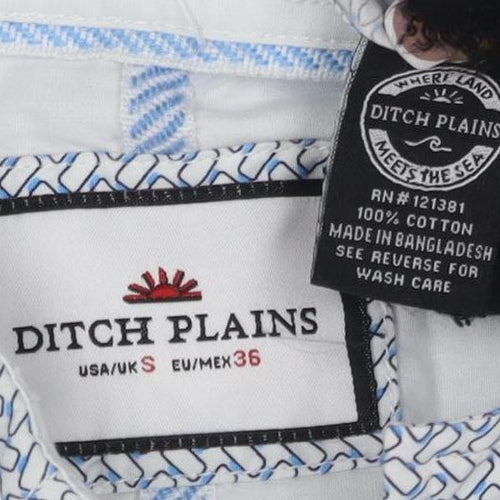Ditch Plains Men's Blue Geometric Shirt Size S