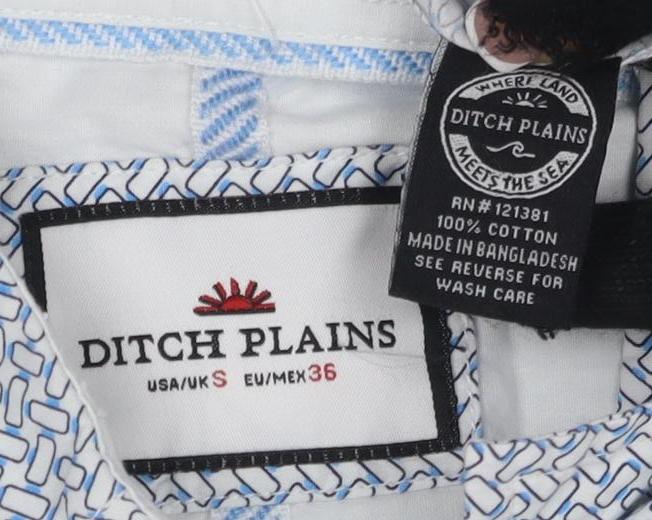 Ditch Plains Men's Blue Geometric Shirt Size S