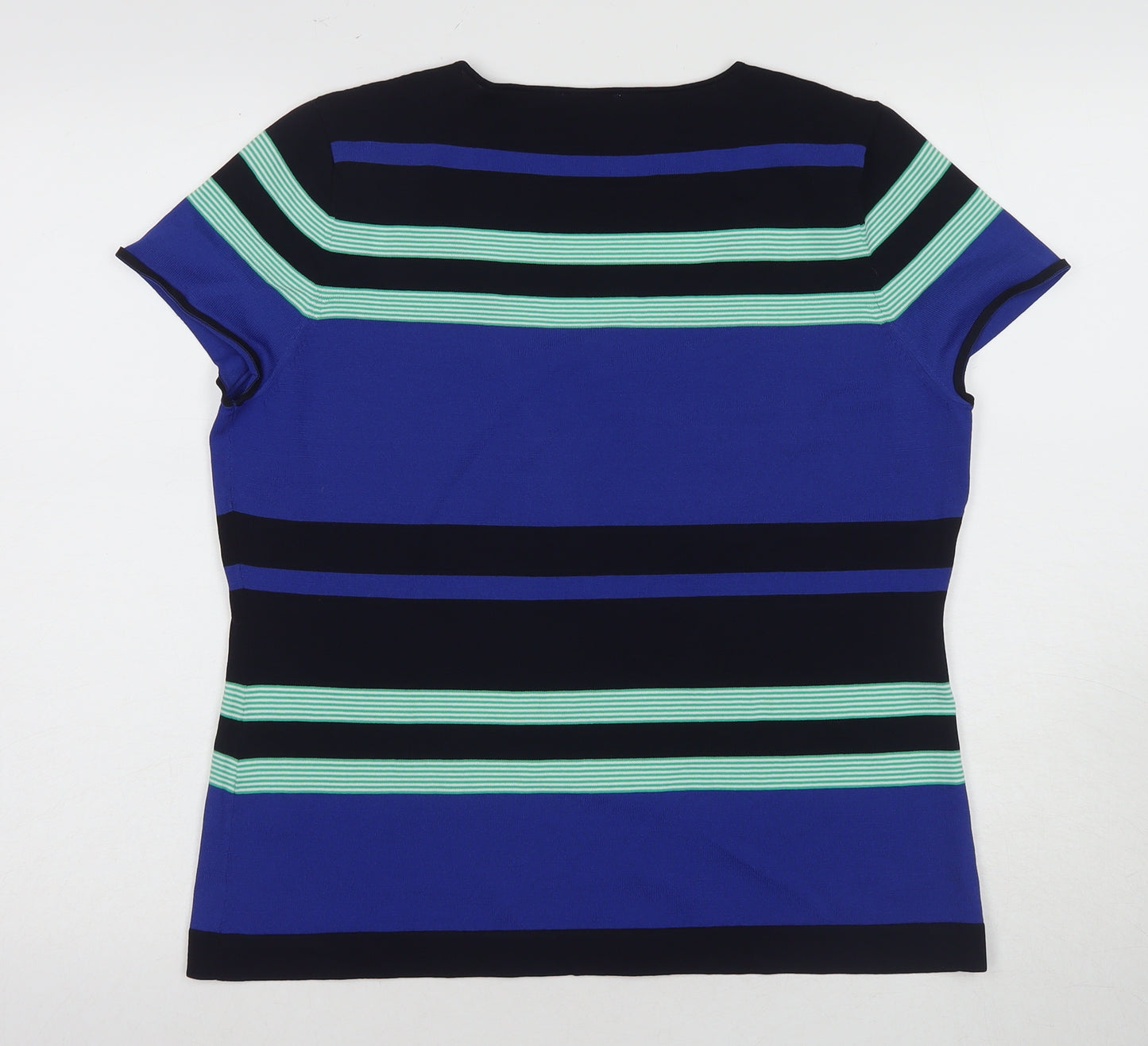 Planet Women's Blue Striped T-Shirt L