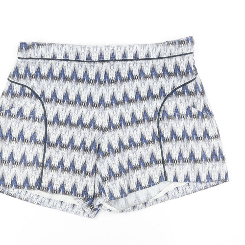 Cartonnier Women's Blue Culotte Shorts S, Geometric, Stretch