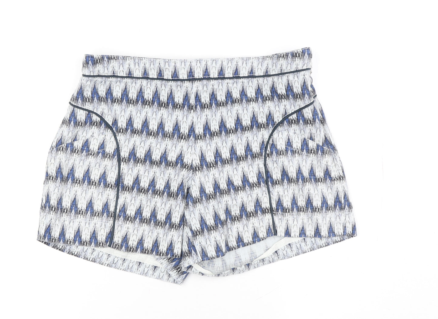 Cartonnier Women's Blue Culotte Shorts S, Geometric, Stretch