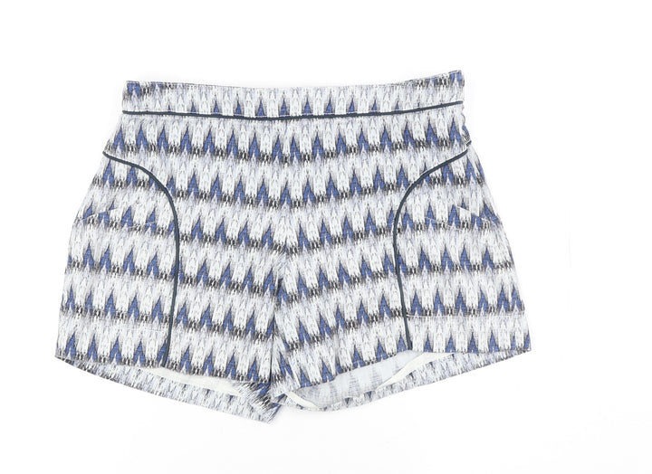 Cartonnier Women's Blue Culotte Shorts S, Geometric, Stretch
