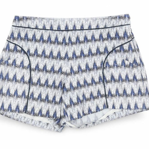 Cartonnier Women's Blue Culotte Shorts S, Geometric, Stretch