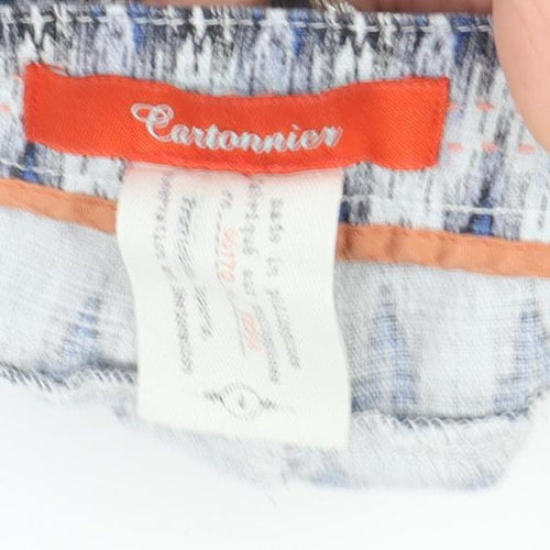 Cartonnier Women's Blue Culotte Shorts S, Geometric, Stretch