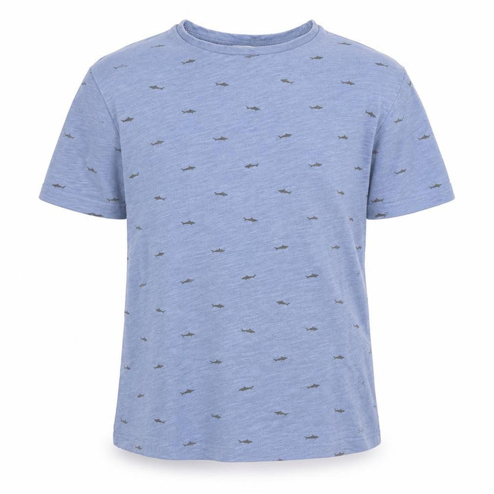 Mango Boys' Blue Animal Print T-Shirt, Size S, Casual, Cotton