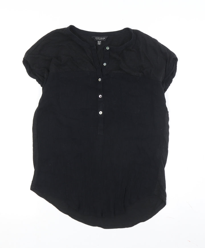 Lucky Brand Women's Black XS Basic Blouse