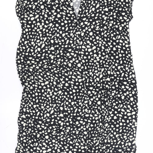 JoJo Maman Bébé Black Animal Print Shirt Dress Women S