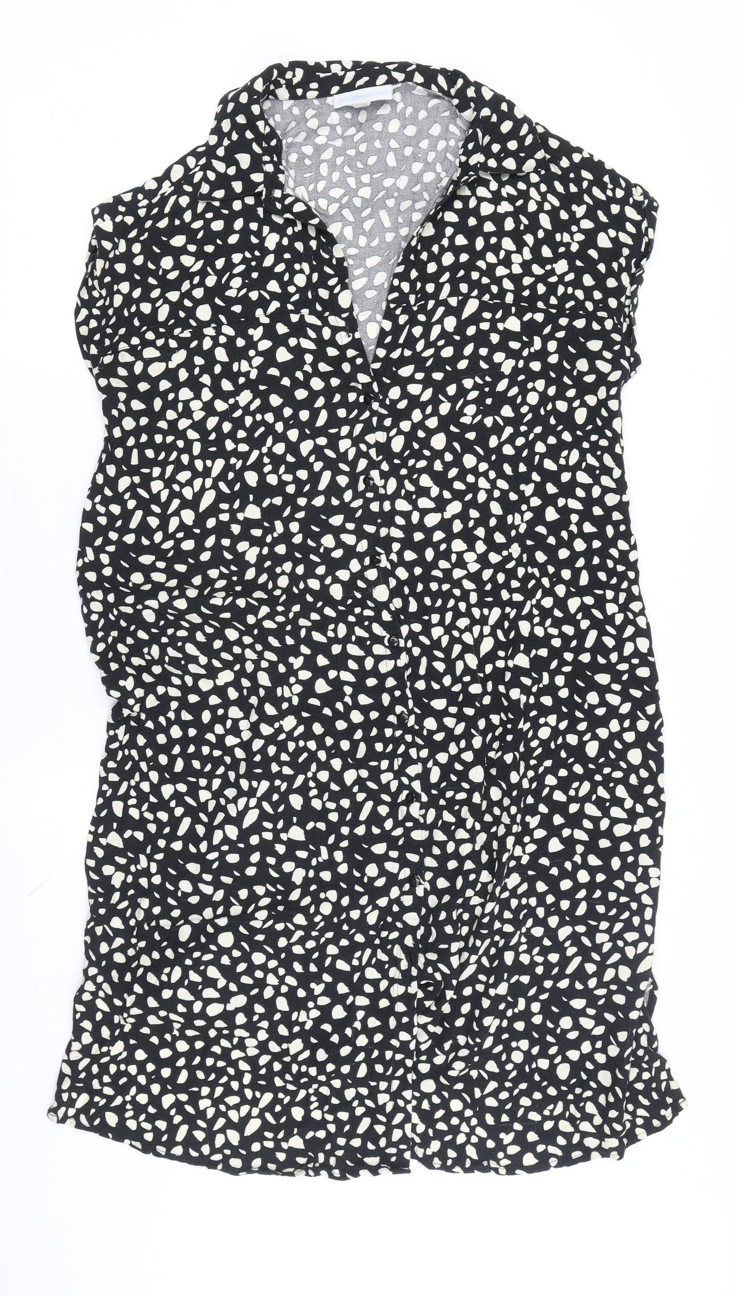 JoJo Maman Bébé Black Animal Print Shirt Dress Women S