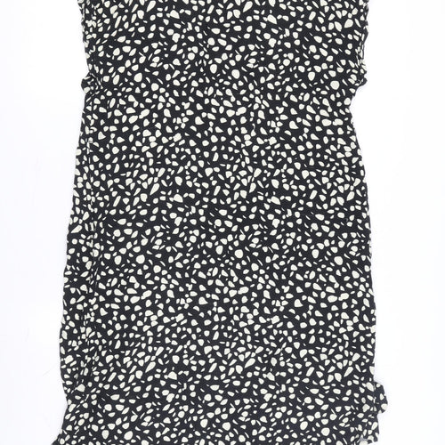 JoJo Maman Bébé Black Animal Print Shirt Dress Women S