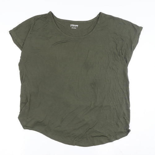 Lands' End Women's Green Basic T-Shirt, M, Summer Casual