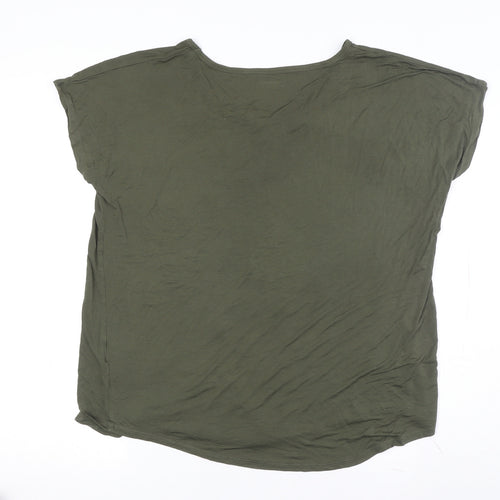 Lands' End Women's Green Basic T-Shirt, M, Summer Casual