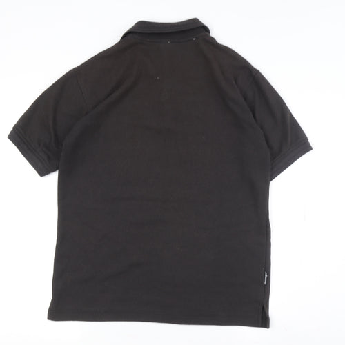 Slazenger Men's Black Polo Small Cotton Short Sleeve