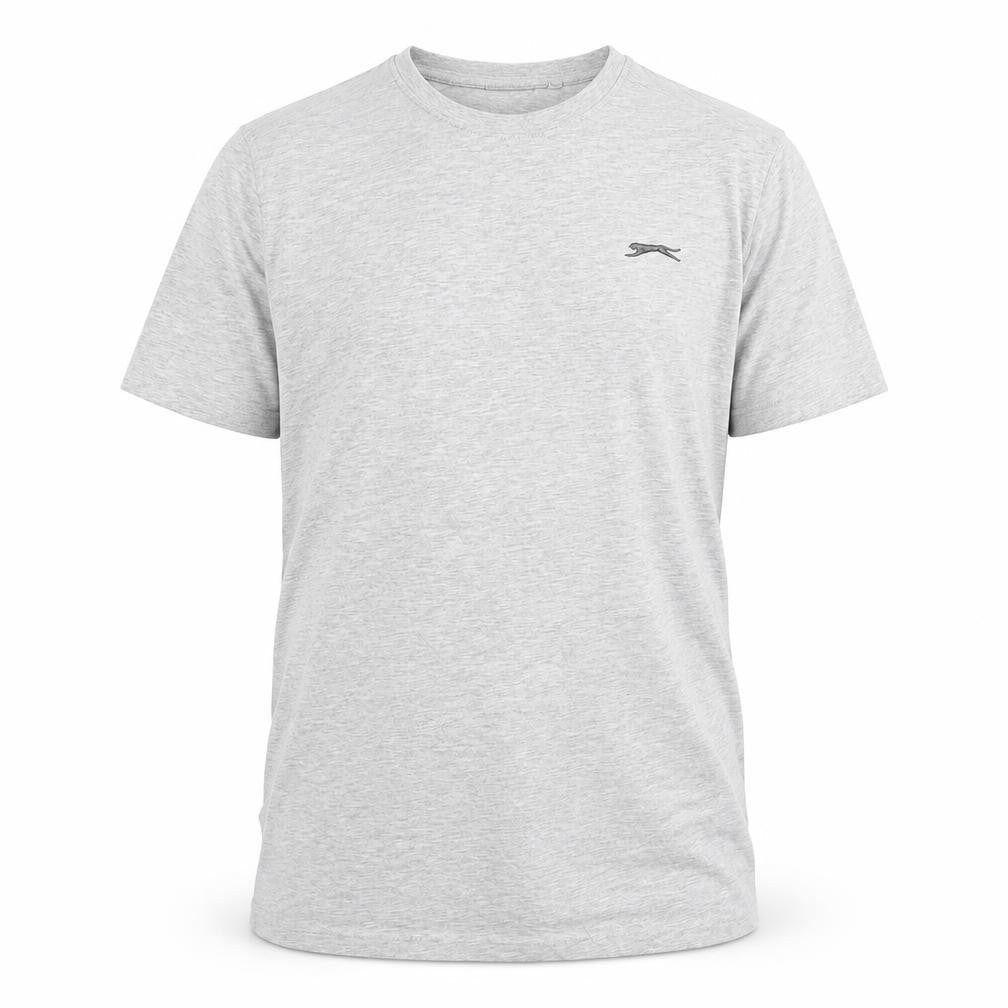 Slazenger Men's Grey M Crew Neck T-Shirt with Logo