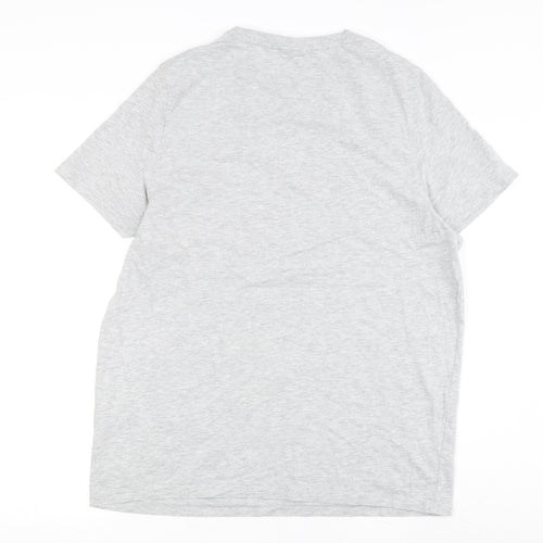 Slazenger Men's Grey M Crew Neck T-Shirt with Logo
