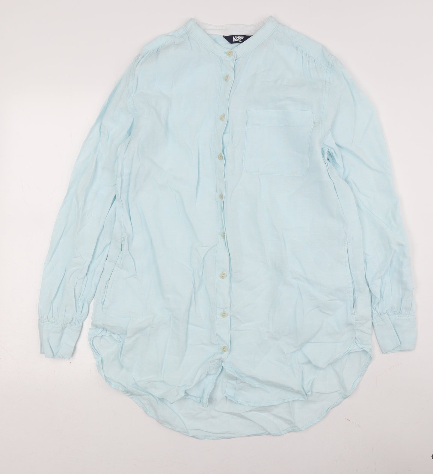 Lands' End Women's Blue M Button-Up Shirt
