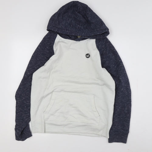 Hollister Men's Grey Blue Pullover Hoodie S