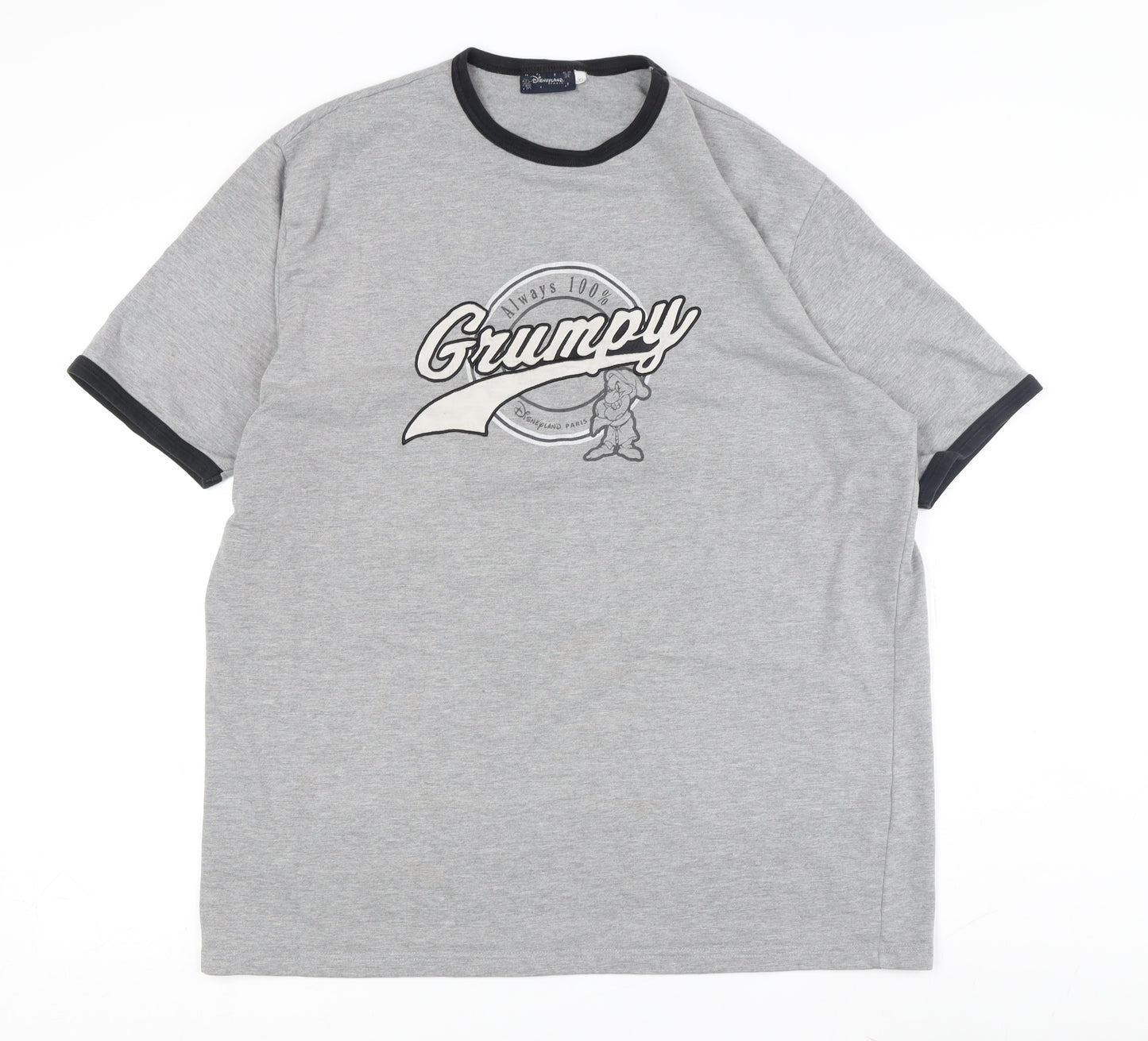 Disneyland Paris Men's Grey Grumpy T-Shirt XL