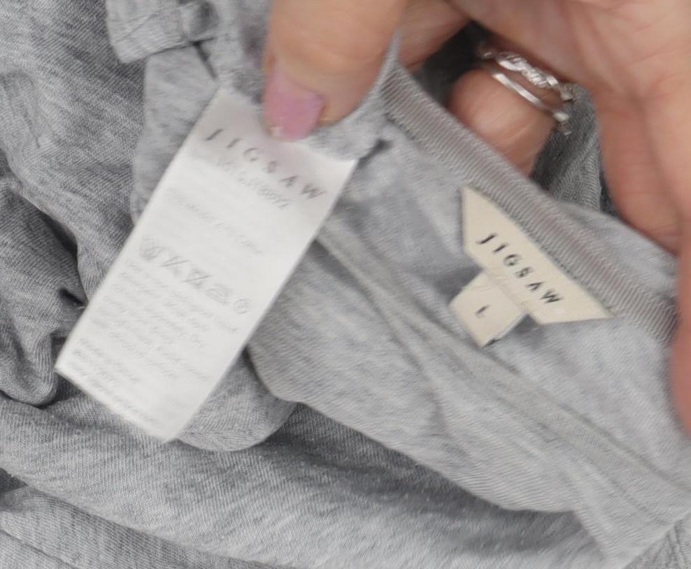 Jigsaw Women's Grey Long Sleeve Basic T-Shirt L