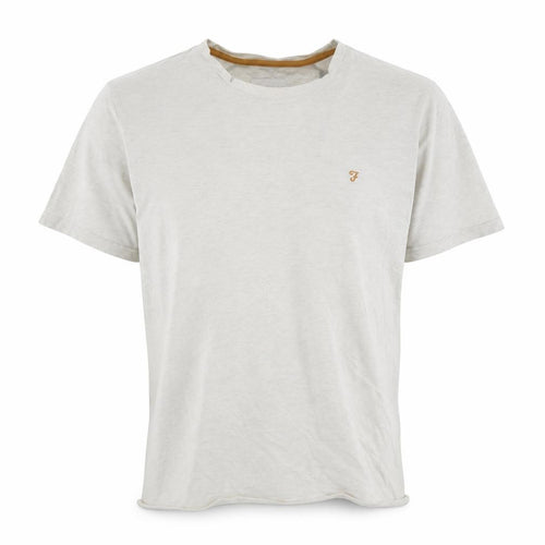 Farah Men's Beige Crew Neck Short Sleeve T-Shirt