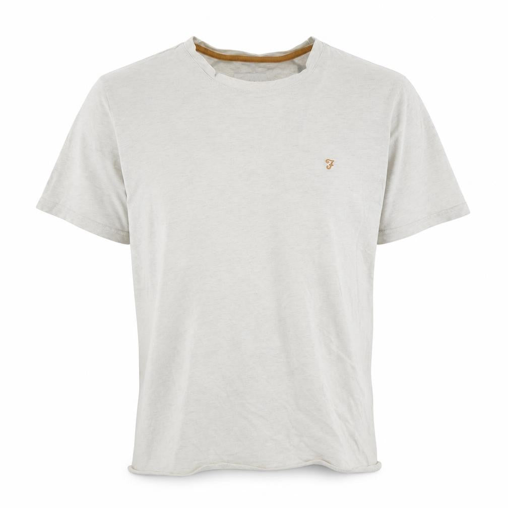 Farah Men's Beige Crew Neck Short Sleeve T-Shirt