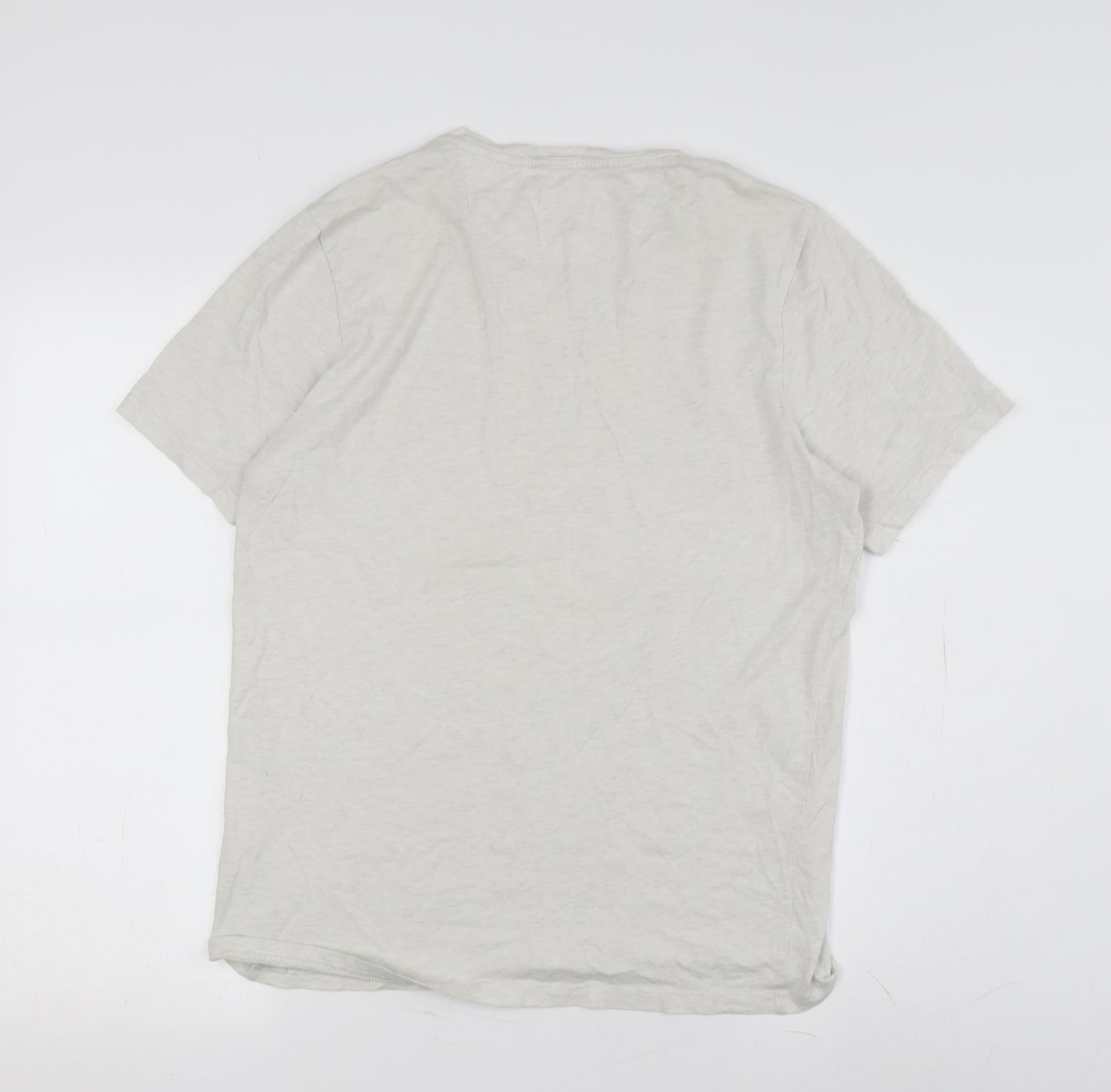 Farah Men's Beige Crew Neck Short Sleeve T-Shirt