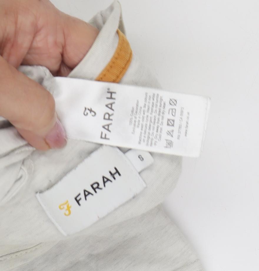 Farah Men's Beige Crew Neck Short Sleeve T-Shirt