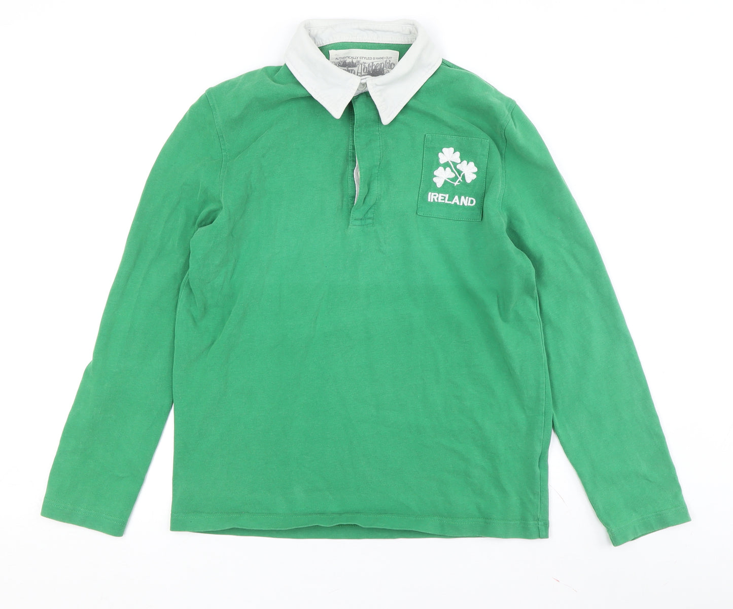 Colorful Authentic Men's Green Rugby Polo M
