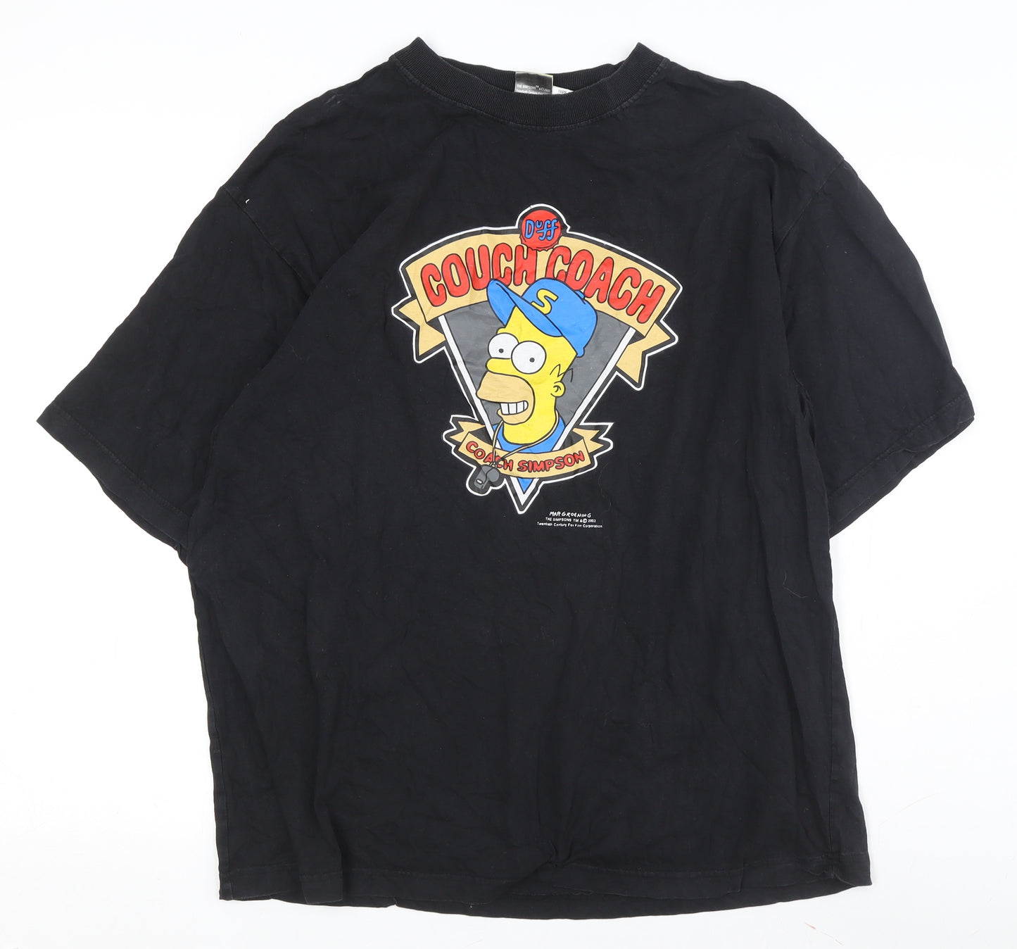 The Simpsons Men's Black XL Cotton Crew Neck T-Shirt