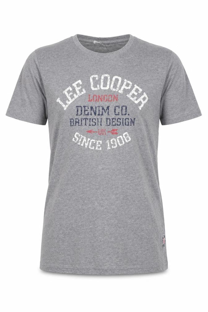 Front view of Lee Cooper Grey Men's Graphic T-Shirt S