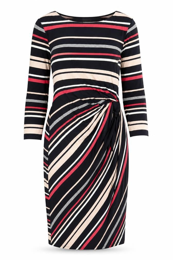 Kaliko Women's Black Striped Bodycon Dress, Size 8