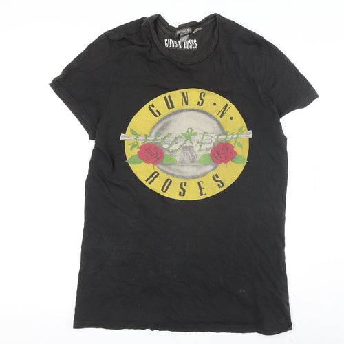 H&M Unisex Black Music T-Shirt, Size S, Casual Crew Neck