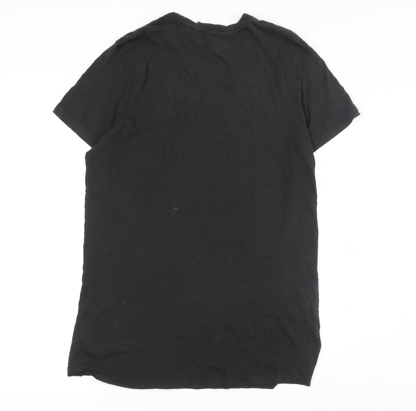 H&M Unisex Black Music T-Shirt, Size S, Casual Crew Neck
