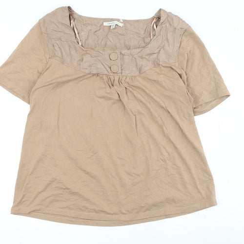 Piper Woman Beige Short Sleeve Tunic Top M Womens