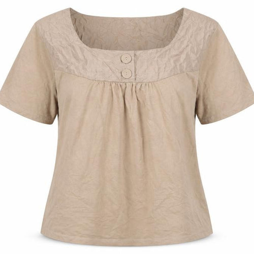 Piper Woman Beige Short Sleeve Tunic Top M Womens