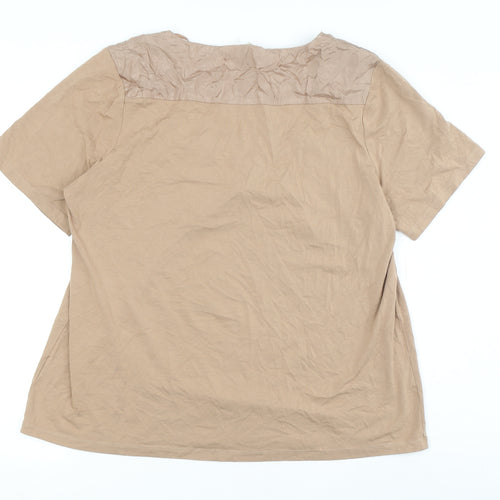 Piper Woman Beige Short Sleeve Tunic Top M Womens