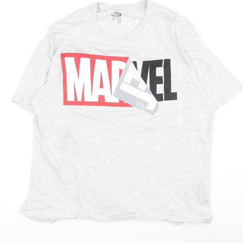 Marvel Men's Grey Graphic Print T-Shirt, Size L