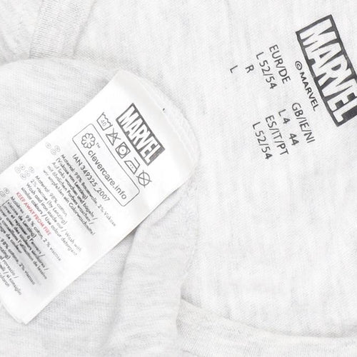 Marvel Men's Grey Graphic Print T-Shirt, Size L
