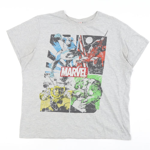Marvel Men’s Grey Graphic Print T-Shirt Large